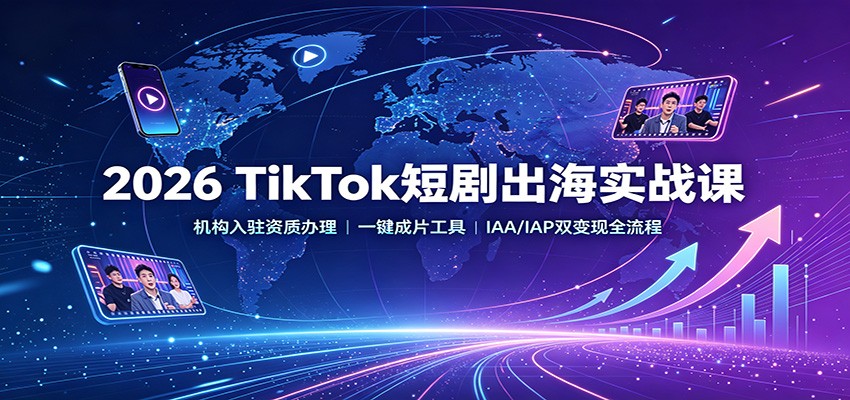 2026 TikTok短剧出海实战课：机构入驻资质办理，一键成片工具，IAA/IAP双变现全流程-星空网络