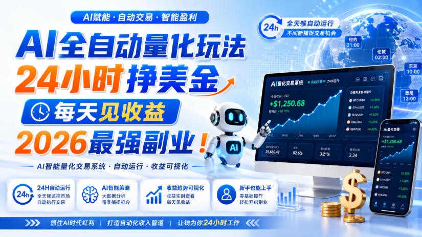 AI量化全自动操作挣美金，矩阵可日入1000+，适合普通人的副业！-星空网络