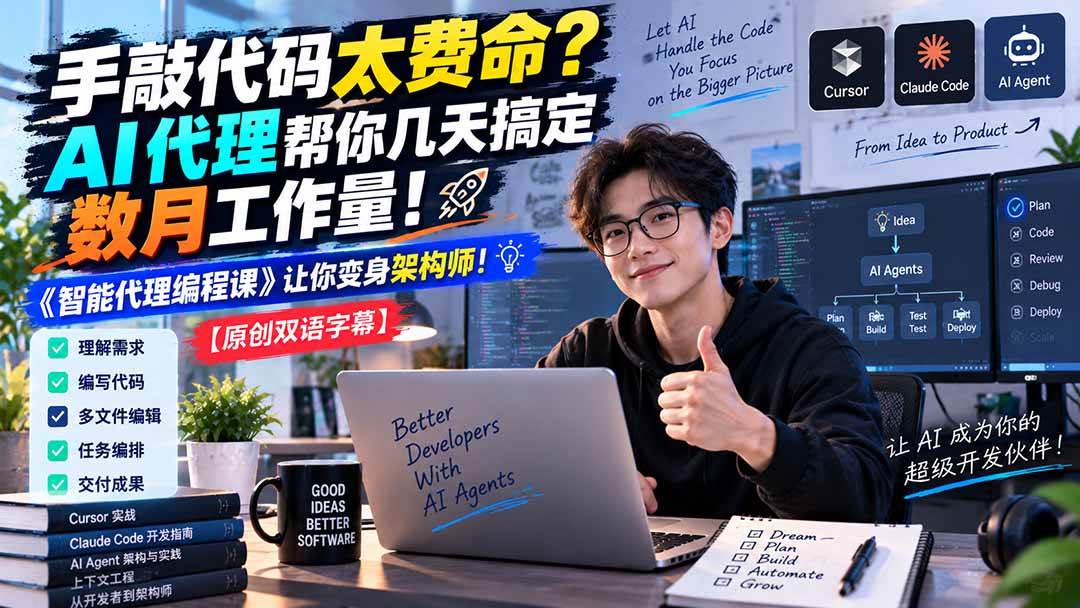 （20286期）手敲代码太费命？AI 代理帮你几天搞定数月工作量！《智能代理编程课》让你变身架构师-星空网络