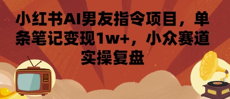 小红书AI男友指令项目，单条笔记变现1w+，小众赛道实操复盘-星空网络