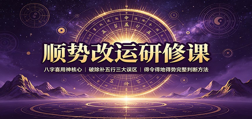 顺势改运研修课：八字喜用神核心，破除补五行三大误区，得令得地得势完整判断方法-星空网络