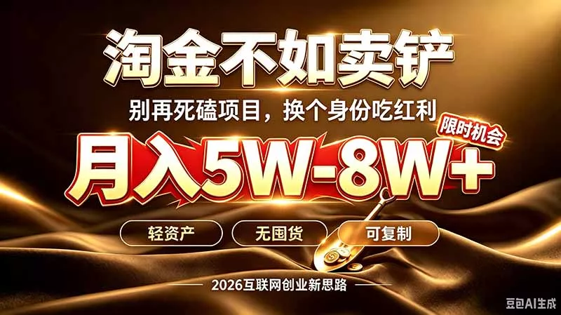 别再傻乎乎埋头跑项目！互联网真正赚钱逻辑：做卖铲人，拒绝当韭菜，逆风翻盘月入5-8W+-星空网络