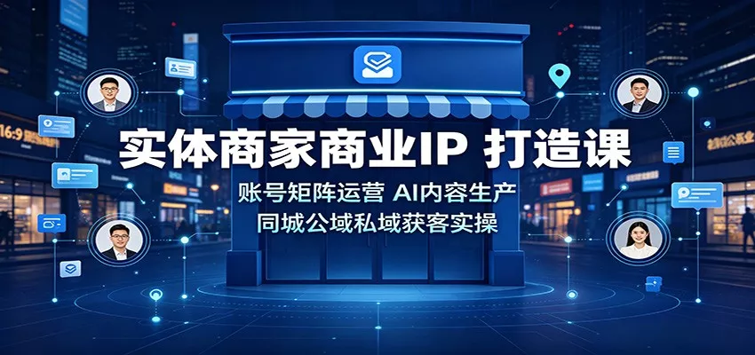 实体商家商业IP打造课：账号矩阵运营，AI内容生产，同城公域私域获客实操-星空网络