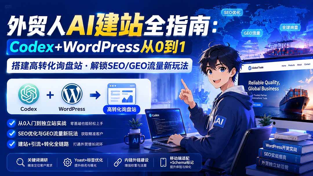 （20003期）外贸人AI建站全指南：Codex+WordPress从0到1·搭建高转化询盘站·解锁SEO/GEO流量新玩法-更新8月-星空网络