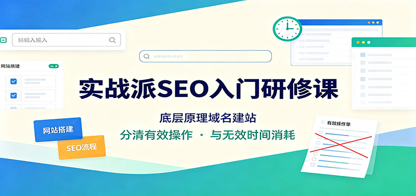 实战派SEO入门研修课：底层原理域名建站，分清有效操作与无效时间消耗-星空网络