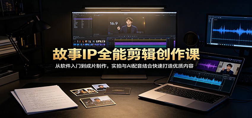 故事IP全能剪辑创作课：从软件入门到成片制作，实拍与AI配音结合快速打造优质内容-星空网络