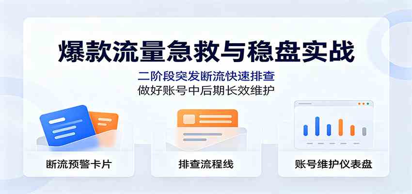 爆款流量急救与稳盘实战：二阶段突发断流快速排查，做好账号中后期长效维护-星空网络