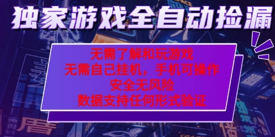 游戏全自动捡漏项目，最新独家玩法，每天操作几十分钟，无任何难度，当天见收益【揭秘】-星空网络