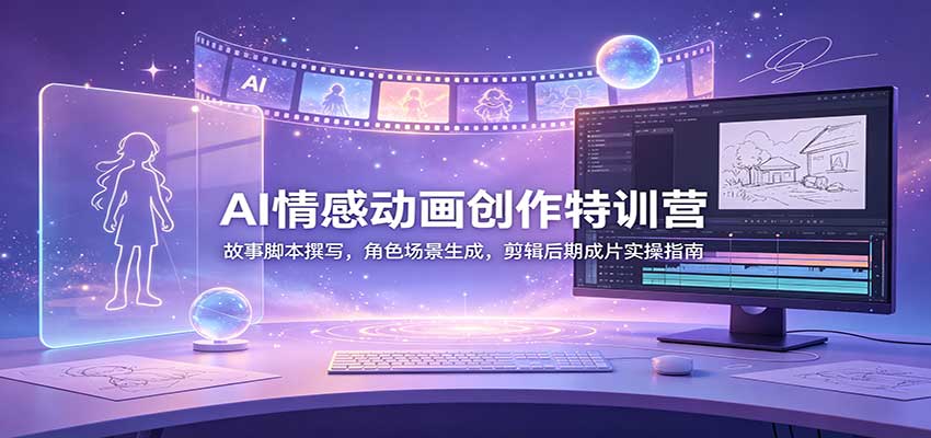 AI情感动画创作特训营：故事脚本撰写，角色场景生成，剪辑后期成片实操指南-星空网络