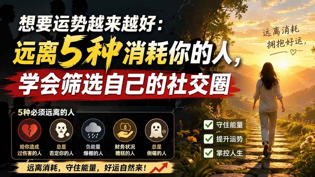 （19965期）付费文章：想要运势越来越好：远离5种消耗你的人，学会筛选自己的社交圈-星空网络