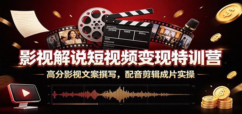 影视解说短视频变现特训营:高分影视文案撰写,配音剪辑成片实操 影视解说短视频变现特训营:高分影视文案撰写,配音剪辑成片实操