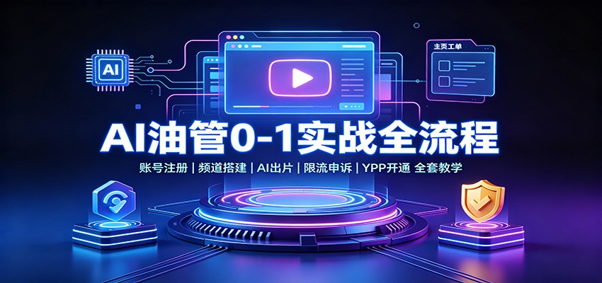 AI油管0-1实战：账号注册频道搭建，AI出片，限流申诉，YPP开通全套教学-星空网络