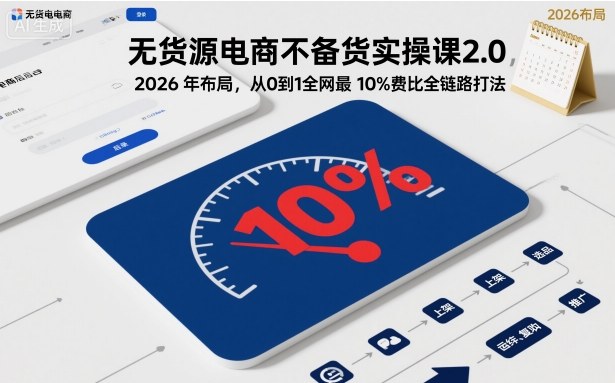 无货源电商不备货实操课2.0，2026年布局，从0到1全网最低10%费比全链路打法【更新26年6月16日】-星空网络