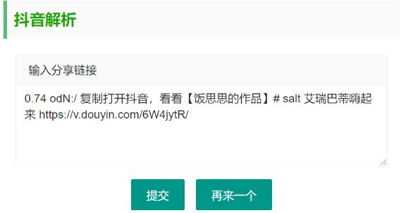 抖音无水印视频解析 html源码-星空网络