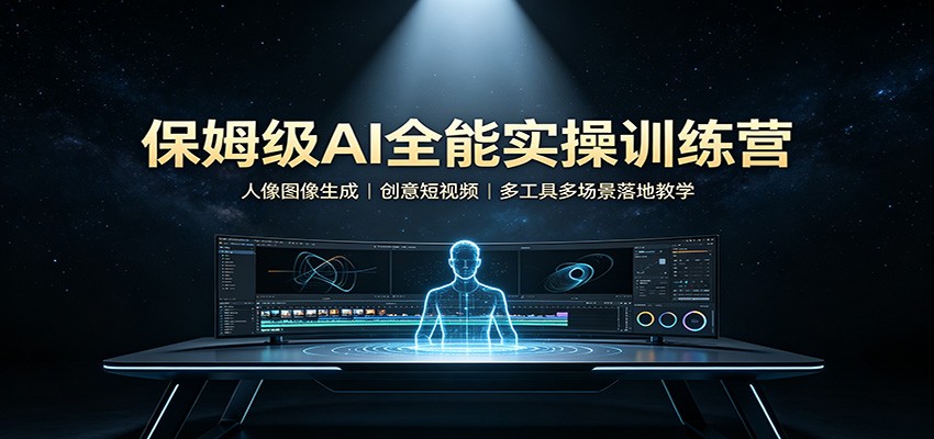 保姆级AI全能实操训练营：人像图像生成，创意短视频，多工具多场景落地教学-星空网络