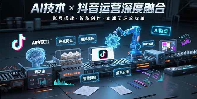 （15630期）AI技术与抖音运营的深度融合应用：涵盖账号搭建、内容创作、收益变现等-星空网络