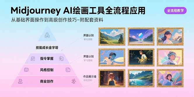 （15628期）Midjourney AI绘画工具全流程应用，从基础界面操作到高级创作-附配套资料-星空网络