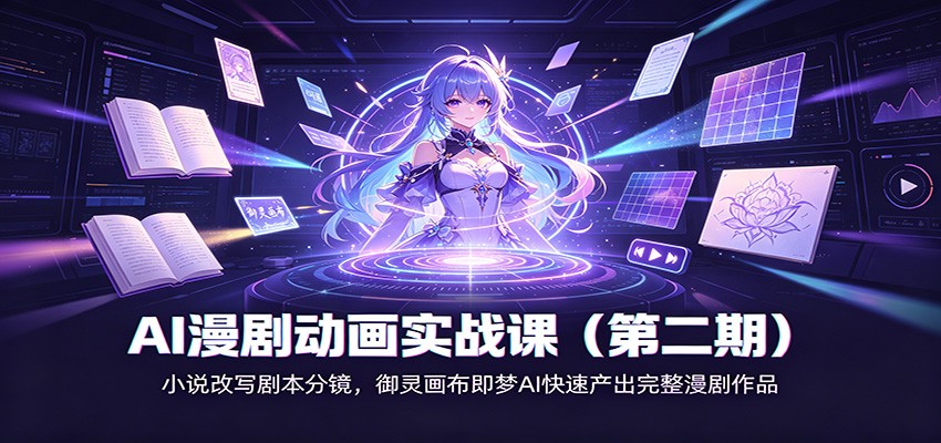 AI漫剧动画实战课（第二期)：小说改写剧本分镜，御灵画布即梦AI快速产出完整漫剧作品-星空网络