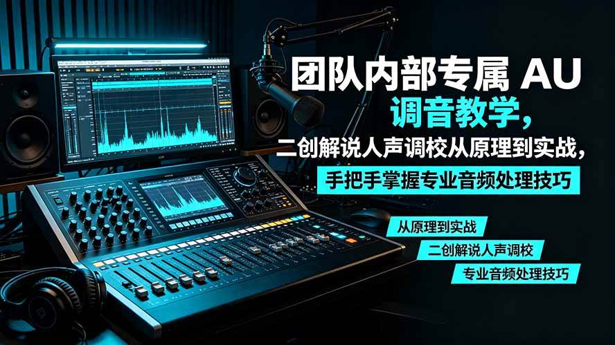 (19517期)某大佬团队内部专属 AU 调音教学,二创解说人声调校从原理到实战,手把手掌握专业音频处理技巧 (19517期)某大佬团队内部专属 AU 调音教学,二创解说人声调校从原理到实战,手把手掌握专业音频处理技巧