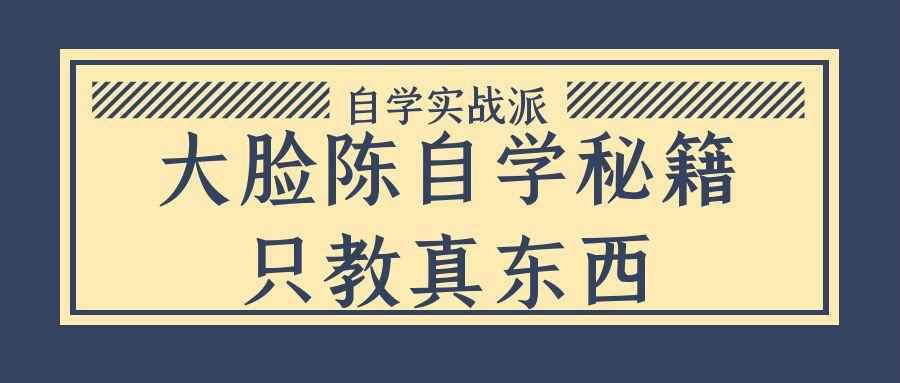 大脸陈自学秘籍只教真东西-星空网络