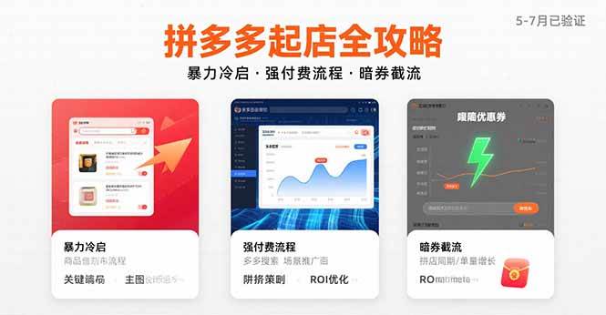 （15670期）拼多多起店全攻略，暴力冷启，强付费流程，暗券截流，5-7月已验证的方法-星空网络