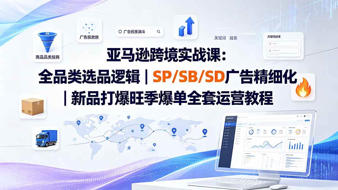 （20160期）亚马逊跨境实战课-更新8月：全品类选品逻辑｜SP/SB/SD广告精细化｜新品打爆旺季爆单全套运营教程-星空网络
