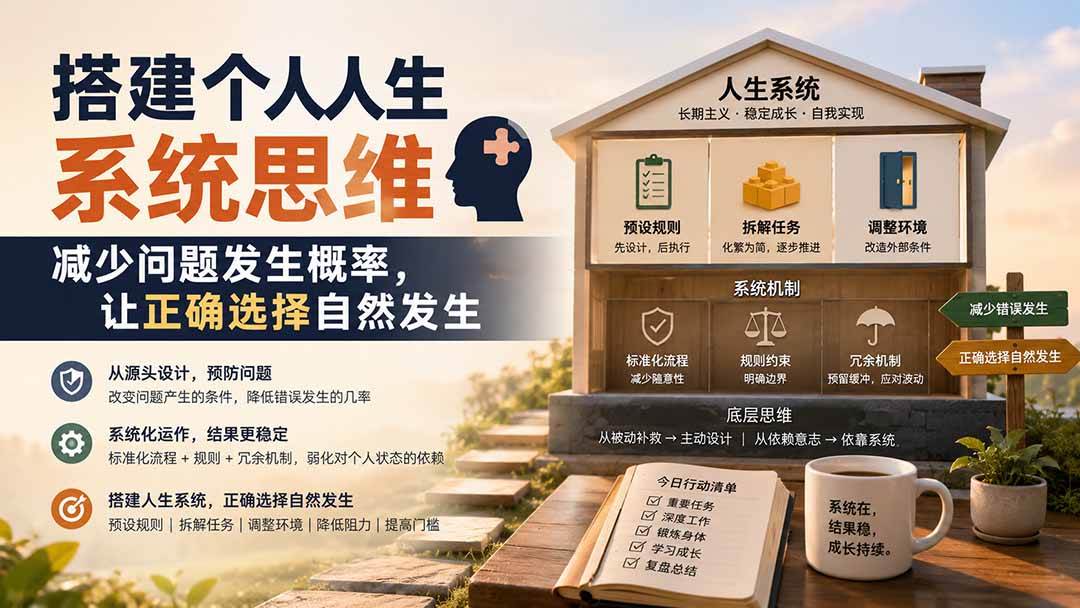 （19985期）付费文章：搭建个人人生系统思维：减少问题发生概率，让正确选择自然发生-星空网络