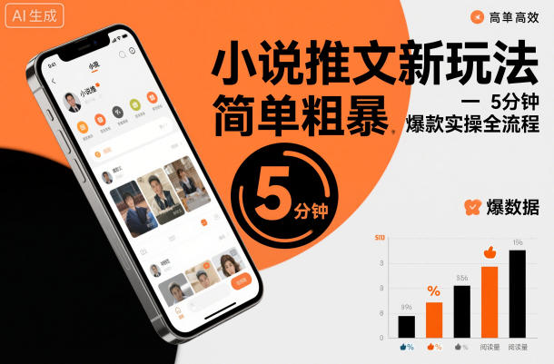 小说推文新玩法,简单粗爆,5分种一个爆款实操全流程
