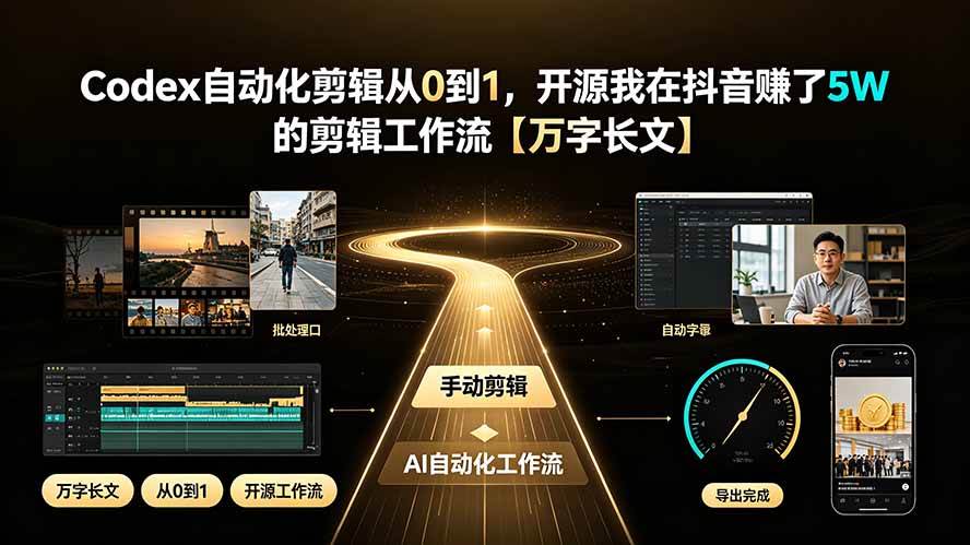 （19504期）Codex自动化剪辑从0到1，开源我在抖音赚了5W 的剪辑工作流【万字长文】-星空网络