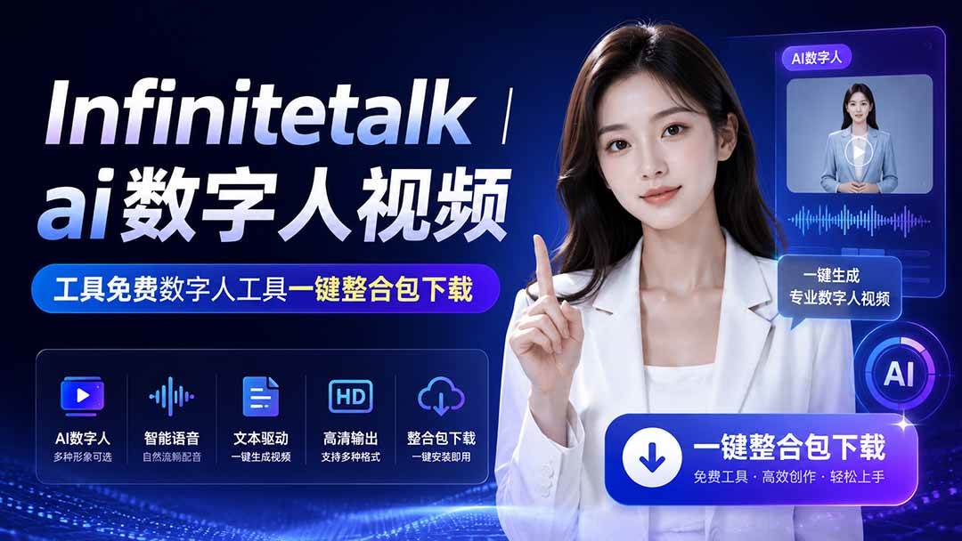 （20008期）Infinitetalk丨ai数字人视频-工具免费数字人工具一键整合包下载-星空网络