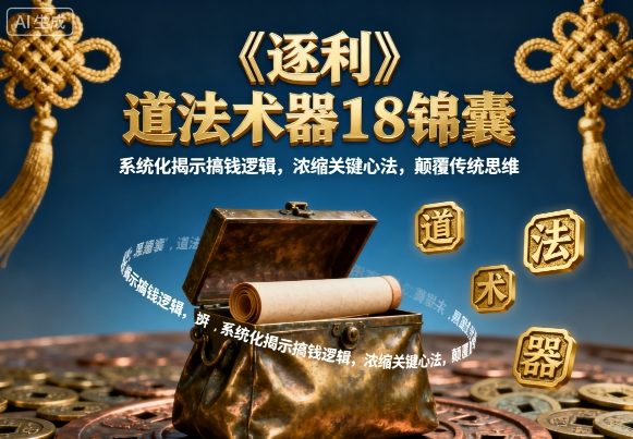 《逐利》道法术器18锦囊,系统化揭示搞钱逻辑,浓缩关键心法,颠覆传统思维(更新)