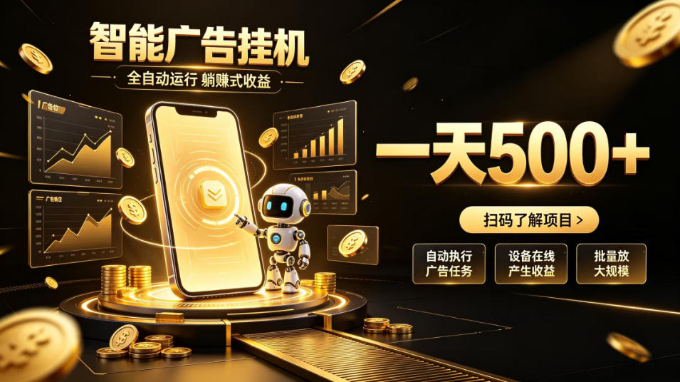智能广告挂G项目，无需人工值守，全自动躺賺增收，单日收益可达500+【揭秘】-星空网络