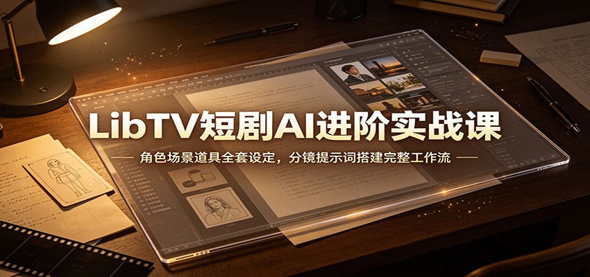 LibTV短剧AI进阶实战课：角色场景道具全套设定，分镜提示词搭建完整工作流-星空网络