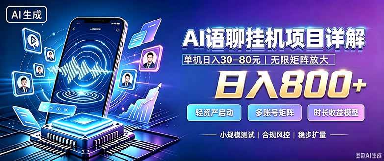 （20314期）AI语聊挂机，日入800+，适用个人副业，工作室矩阵操作-星空网络