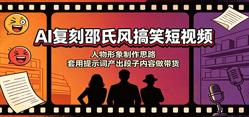 AI复刻邵氏风搞笑短视频：人物形象制作思路，套用提示词产出段子内容做带货-星空网络